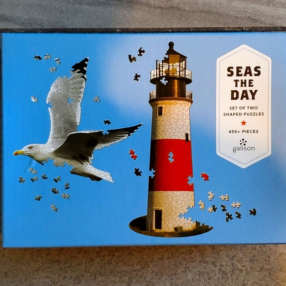 SEAS THE DAY - Set of Two Shaped Puzzles by Galison - Picture 1 of 4